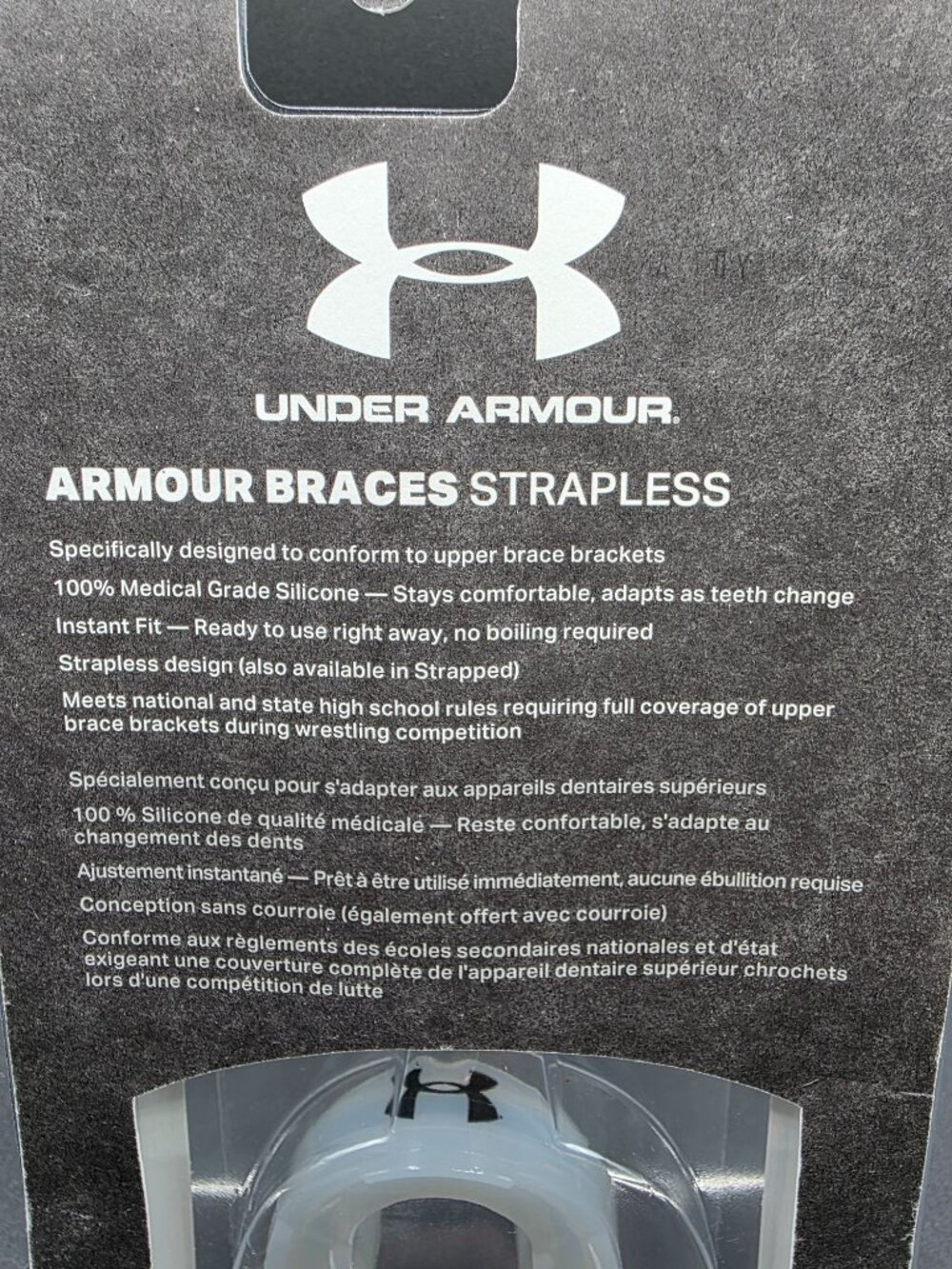 Under Armour Youth Strapless Armour Braces Mouthguard For Ages 11+ White - Picture 5 of 8